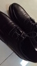 蜘蛛王休閑皮鞋男商務(wù)正裝系帶百搭耐磨青年駕車(chē)輕質(zhì)男鞋 黑色 40  曬單實(shí)拍圖
