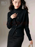 晚白【新品】2026春季純色時(shí)尚簡(jiǎn)約上衣圓領(lǐng)紐扣設計百搭針織外套女 黑色 S 曬單實(shí)拍圖
