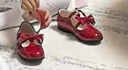 巴拉巴拉童鞋女童公主鞋蝴蝶結英倫風(fēng)兒童小皮鞋2026新款春秋甜美新年紅色 曬單實(shí)拍圖