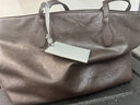 AJ.MECICA女士單肩包包休閑真皮托特包大容量女包通勤大包高級質(zhì)感2026新款 咖啡色 送肩托可放14寸電腦 曬單實(shí)拍圖