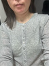 初語(yǔ)修身輕薄云感T恤女2025秋季新款天絲羊毛長(cháng)袖復古亨利領(lǐng)上衣 花灰色 L 曬單實(shí)拍圖