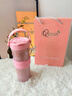 GROOT保溫杯高顏值水杯女士吸管茶杯咖啡杯便攜提手冰霸杯禮物伴手禮盒 維多利亞粉-316不銹鋼禮盒裝 曬單實(shí)拍圖