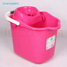 茶花 拖把桶清潔桶手壓拖布墩布擠水桶拖擰干水桶居家好用手提拖地桶 玫紅色 曬單實(shí)拍圖