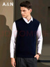 安東尼奧【100%綿羊毛】商務(wù)紳士休閑V領(lǐng)馬甲背心秋冬季男士馬夾純羊毛衫 曬單實(shí)拍圖