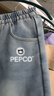小豬班納（PEPCO）女童牛仔褲加絨直筒褲2025秋冬女孩刺繡長(cháng)褲兒童加厚防寒耐磨褲子 【加絨加厚直筒】牛仔藍/Z白小豬 150 【推薦68-80斤】 曬單實(shí)拍圖