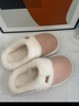 樸西居家雪糯棉拖鞋女款秋冬保暖室內厚底毛氈絨外穿簡(jiǎn)約包頭棉拖鞋 蜜桃粉 38-39 曬單實(shí)拍圖
