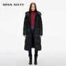 MISS SIXTY2025冬季新款羽絨大衣女可拆帽子配腰帶拼接90鵝絨 黑色 S 曬單實(shí)拍圖