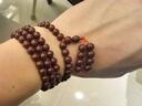 石玥珠寶精品6.5mm透光晶體朱砂手串本命年蛇年108顆佛珠手鏈男女士款禮物 曬單實(shí)拍圖
