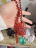 伊夢(mèng)嬌紅瑪瑙吊墜火麒麟吊墜男女款玉牌子紅色玉佩毛衣鏈玉墜掛件項鏈墜 曬單實(shí)拍圖