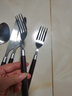仿胡桃木餐具不銹鋼牛排刀叉勺套裝西餐餐勺復古餐勺湯勺 尖勺 曬單實(shí)拍圖