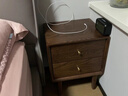 雙葉全實(shí)木床頭柜紅橡木胡桃色現代簡(jiǎn)約床邊柜家用收納置物帶2025新款 橡木胡桃色床頭柜 深色 曬單實(shí)拍圖