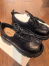 百麗復古抓皺牛津鞋女26春新質(zhì)感真皮英倫單鞋B3010AM6 黑色 34 曬單實(shí)拍圖