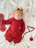 迪士尼（Disney）嬰兒衣服新生兒連體衣過(guò)年服滿(mǎn)月寶寶拜年百天周歲喜慶紅色春秋季 曬單實(shí)拍圖