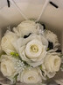妙奕嘉手捧花領(lǐng)證仿真花拍照道具結婚婚禮花束求婚訂婚新娘白色玫瑰假花 白色玫瑰手捧花束【20*20cm】 曬單實(shí)拍圖