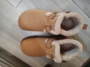 天美意勃肯鞋加絨毛毛鞋雪地靴女休閑鞋舒適百搭單鞋女鞋 毛里高幫-啡色 36 曬單實(shí)拍圖