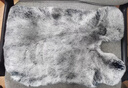裘小瑜獺兔皮整張獺兔毛汽車(chē)扶手箱墊包包服裝袖口毛皮料瀨兔毛皮毛擺件 霜黑色 中大型墊（毛更密） 曬單實(shí)拍圖