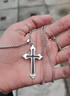 水云淼項鏈十字架長(cháng)款鈦鋼ns潮流男輕奢毛衣鏈小眾高級感衛衣鏈男女飾品 雙色十字架項鏈 曬單實(shí)拍圖