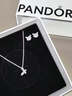 潘多拉（PANDORA）[新年禮物]銀色夢(mèng)之蝶項鏈耳釘套裝蝴蝶設計 曬單實(shí)拍圖