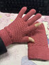 途尊老人手套漏指觸屏針織抓絨加厚防寒毛線(xiàn)簡(jiǎn)約女士冬天保暖騎行手套 皮粉【針織加厚/防風(fēng)防雪】 曬單實(shí)拍圖
