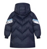 暇步士（Hush Puppies）童裝兒童長(cháng)款羽絨服冬裝新款男女童加厚保暖外套 藏藍 120 曬單實(shí)拍圖