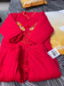 貝肽斯嬰兒拜年服秋冬夾棉連體衣服過(guò)新年貨喜慶滿(mǎn)月百天寶寶外出棉服 曬單實(shí)拍圖