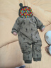 babylove嬰幼兒連體衣冬季純棉哈衣夾棉加厚保暖衣服防風(fēng)連帽外出服 橄欖綠 90cm 曬單實(shí)拍圖