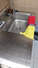 不銹鋼拉門(mén)工作臺帶水池平臺水槽一體灶臺柜飯店商用家用廚房櫥柜 145*60*80右水池 曬單實(shí)拍圖