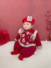 G.duck過(guò)年拜年服嬰兒冬裝連體衣新中式馬甲寶寶喜慶禮服周歲套裝漢服冬 平安喜樂(lè )馬甲+紅色連體衣+帽子 90cm 90 *建議22-26斤左右* 曬單實(shí)拍圖