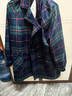 皮爾卡丹（pierre cardin）美拉德雙面毛呢女大衣女2026秋冬新款通勤中長(cháng)款遮肉顯瘦毛呢外套 藍綠格子【版】 常規 M 建議90-120斤 曬單實(shí)拍圖