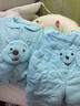凡不了嬰兒寶寶棉衣套裝加厚嬰幼兒棉服0-1歲男女童裝外出服冬三件套 貓咪藍色 80 碼73-80CM 曬單實(shí)拍圖