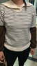 佐丹奴長(cháng)袖針織衫女春季新款撞色條紋海軍領(lǐng)套頭針織上衣05355707 曬單實(shí)拍圖