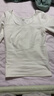 優(yōu)衣庫女裝HEATTECH棉混紡U領(lǐng)T恤/8分袖保暖衣內衣478963 480281 478963/01乳白色 M 曬單實(shí)拍圖