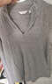 納維凱爾意大利小帆船女半開(kāi)領(lǐng)長(cháng)袖T恤修身保暖打底皮膚衣2335045501灰M 曬單實(shí)拍圖