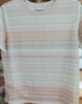 百圖betu女裝2025夏季新款暈染彩虹條印花正肩圓領(lǐng)短袖T恤女2504T14 彩條紋 M 曬單實(shí)拍圖