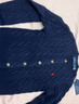 Polo Ralph Lauren 拉夫勞倫  女裝 25年早秋修身版型絞花編結針織開(kāi)襟衫 400-深藍色 S 曬單實(shí)拍圖