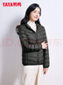 鴨鴨（YAYA）輕薄羽絨服女冬短款2025年秋冬新款高端時(shí)尚女款輕便韓版保暖外套 黑色【連帽款】 3XL 曬單實(shí)拍圖