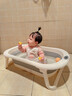 KINGXIAOJING日本進(jìn)口品質(zhì)嬰兒洗澡盆寶寶可折疊幼兒坐躺大號浴桶新生兒用品 灰色浴盆+浴架 曬單實(shí)拍圖