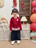 班喜迪女童長(cháng)袖t恤春秋款2026新款洋氣兒童上衣寶寶公主衣服春裝打底衫 酒紅 100 曬單實(shí)拍圖