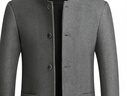 恒源祥中山裝男2025新款羊毛雙面呢子中式立領(lǐng)西服外套修身西裝男士上衣 灰色(加棉加厚) M /170(90-110斤) 曬單實(shí)拍圖
