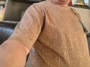 皮爾卡丹秋冬季羊毛男士半高領(lǐng)短袖針織毛衣寬松加肥加大碼胖子大肚子t恤 卡其色M02【針織衫短袖 】 厚款 4XL 適合190-210斤穿 曬單實(shí)拍圖