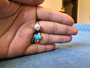 meluxe美奈 S925銀寶石女戒綠松石戒指活口設計戒指 送女友新年禮物 綠松石約7.5*9.5mm 曬單實(shí)拍圖