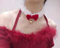 圣誕節鈴鐺項圈項鏈鎖骨鏈圍脖頸圈鏈女搖鈴吊墜鎖骨情侶情趣鈴鐺 紅色蝴蝶結鈴鐺項圈 圣誕節裝飾圣誕小鈴鐺圍脖項圈 曬單實(shí)拍圖