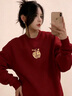回力衛衣秋冬女2026年新款加絨加厚酒紅色羊羔絨上衣小個(gè)子本命年衣服 曬單實(shí)拍圖