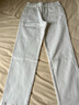 歐莎（OSA）知性通勤白色直筒牛仔褲女2025秋新款高腰顯瘦老爹煙管褲子百搭 淺杏色 M 曬單實(shí)拍圖