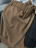 三福長(cháng)裙2025冬季半橡筋腰收褶前腰燈芯絨裙子女裝506908 棕色 S 曬單實(shí)拍圖