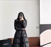 雪中飛高端羽絨服女中長(cháng)款2025冬季新款收腰修身顯瘦保暖加厚白鴨絨外套 黑色 M 105-120斤 曬單實(shí)拍圖
