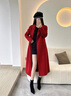 皮爾卡丹（pierre cardin）雙面羊絨大衣女中長(cháng)款2025秋冬季新款時(shí)尚過(guò)膝高端羊毛呢子外套女 安可拉紅 【羊毛款】 XL 118-128斤 曬單實(shí)拍圖