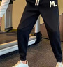 牧臧霸運動(dòng)衛褲男春秋季痞帥束腳九分褲新款加厚修身ins休閑褲男小腳褲 A007黑色 M 曬單實(shí)拍圖
