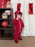 巴拉巴拉【balaOne】童裝嬰兒連體衣秋冬爬服紅色新年拜年服保暖衣 中國紅60611 80cm 曬單實(shí)拍圖