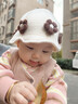 G.duck小黃鴨女童毛線(xiàn)漁夫帽2025秋冬季嬰兒韓版洋氣花朵可愛(ài)保暖針織帽 一圈小花針織漁夫-米色 建議6個(gè)月-3歲(帽圍46-50cm) 曬單實(shí)拍圖